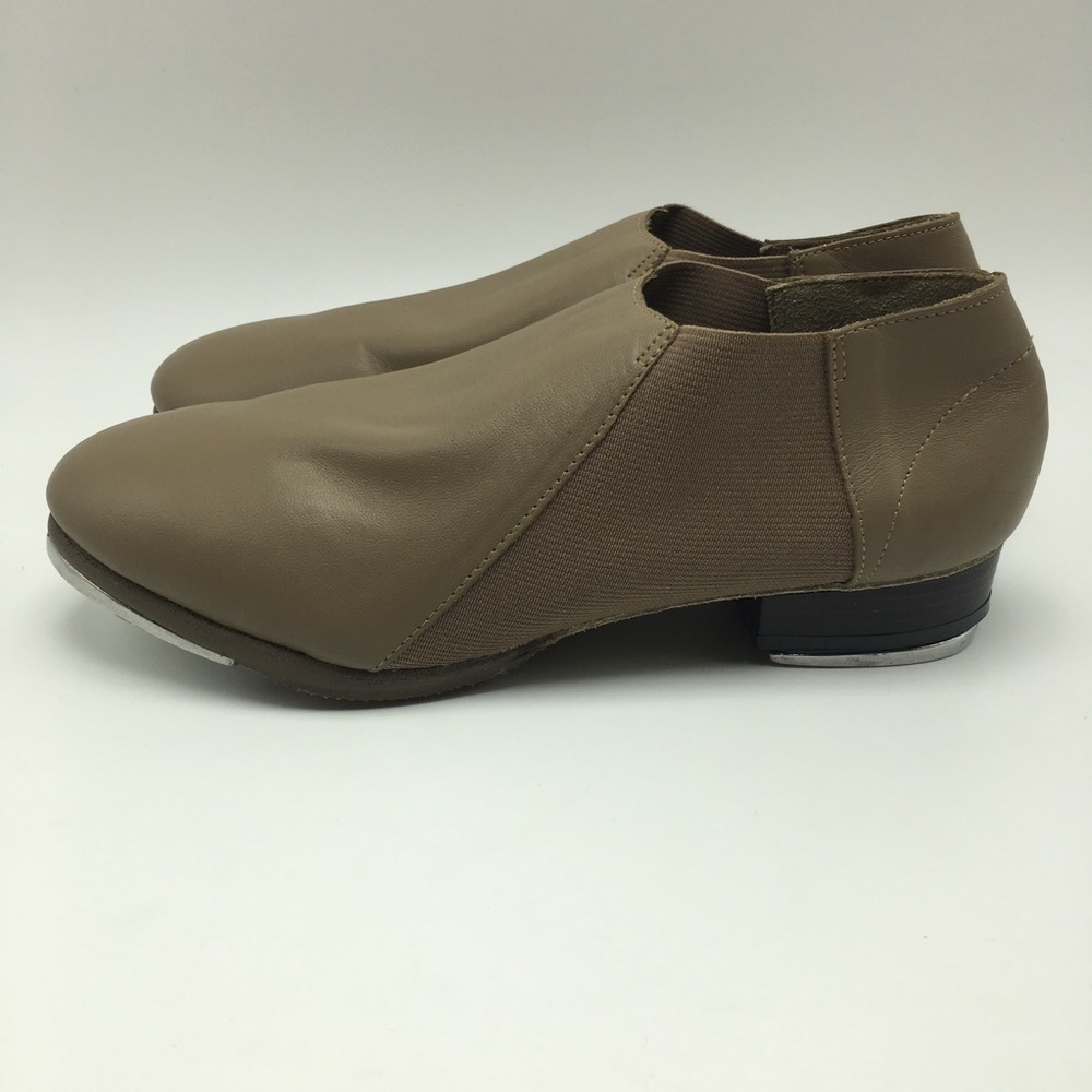 Leo's slip on jazz tap shoes suntan leather 5.5 M